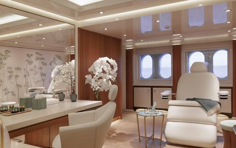 Superyacht Ahpo indoor wellness spa area