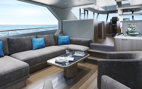 Rendering of Outer Reef 540 Adventure expedition yacht interior