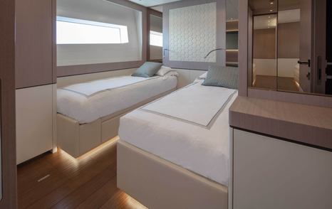 The yacht has two twin rooms and two double.