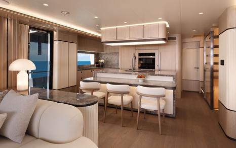 Horizon FD80 Hull 15 motor yacht main saloon dining area