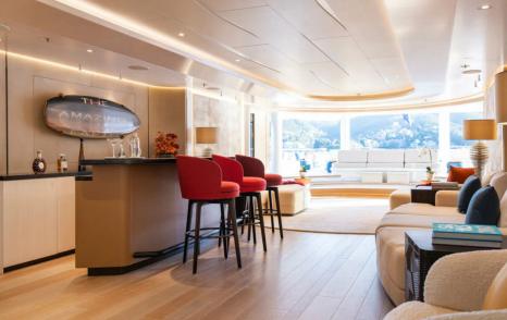 Amels superyacht Synthesis main saloon bar 
