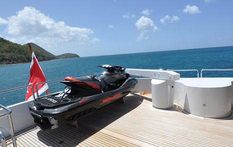 jet ski on the aft deck of superyacht pida