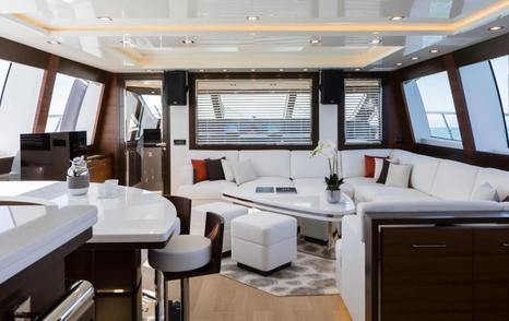 Mangusta yacht Firefly main saloon lounge 