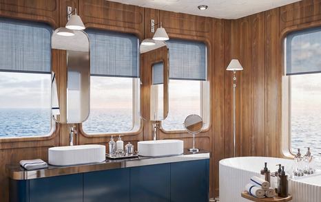 Ofist Numarine ensuite with blue details 