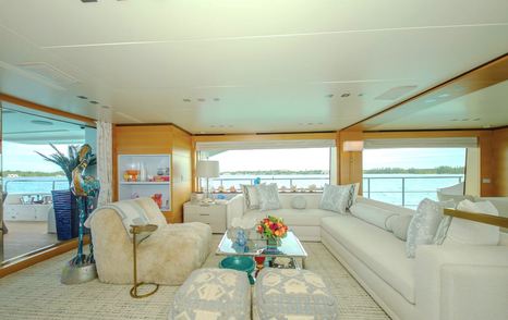 Motor Yacht Rehab's interior seating area 