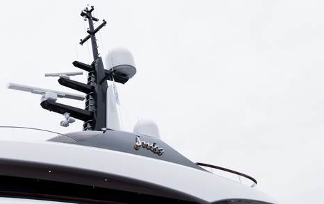 JUICE logo on side of Feadship superyacht