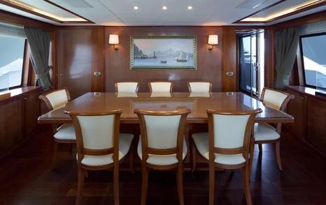 Benetti motor yacht Sea Bear main saloon dining area 