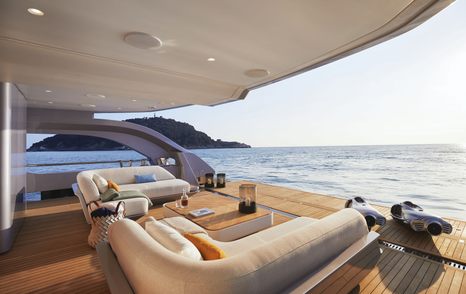 Beach club on Azimut Grande Trideck