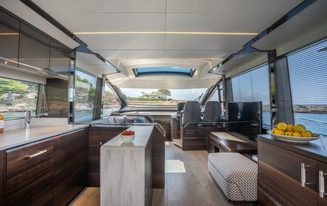 Bright and airy interior of 65 Sport Yacht