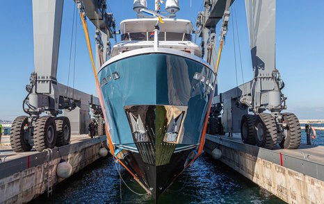 CdM explorer yacht UPTIGHT at launch