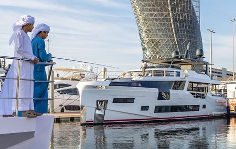 Abu Dhabi International Boat Show marina side 