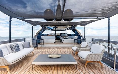 Riva motor yacht Riva Royale flybridge lounge area 
