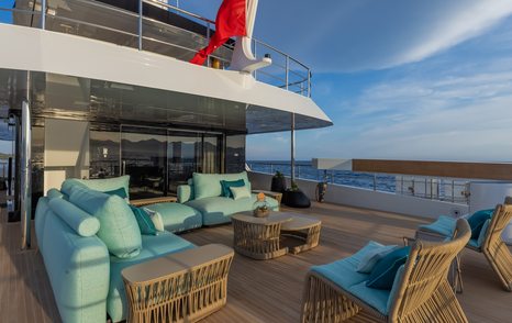 Main deck seating on Rosetti superyacht EMOCEAN