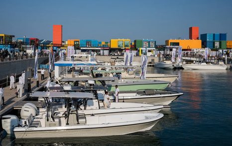 Boats berthed at Qatar Boat Show
