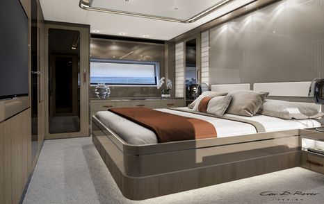 Double bed in large cabin on Sirena 68