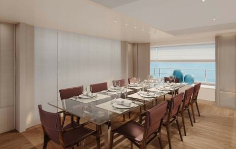 Benetti yacht Lumina main saloon dining area