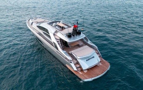 motor yacht Survivor aft deck and swim platform view