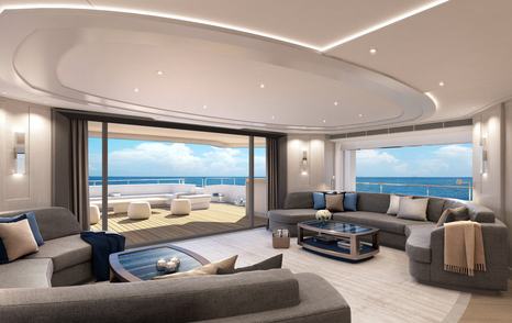 Rendering showing lounge and seating of Project Akira