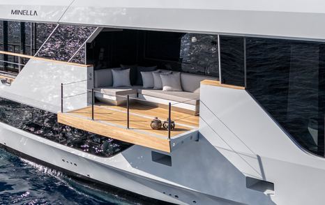 The owner's private terrace is a big yacht touch