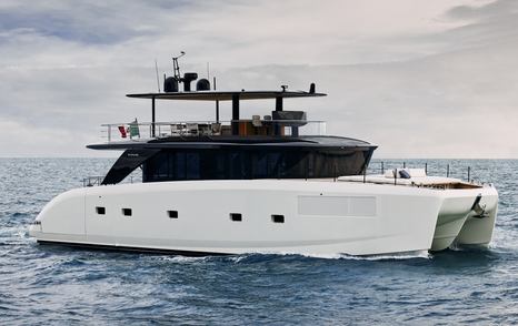 Bluegame BGM75 motor yacht underway side view 
