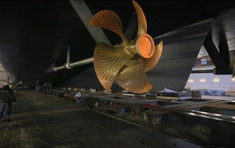 Close up of Lurssen 117m Superyacht Boardwalk propulsion system