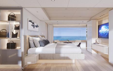 Ocean Alexander 40P yacht master cabin with tv
