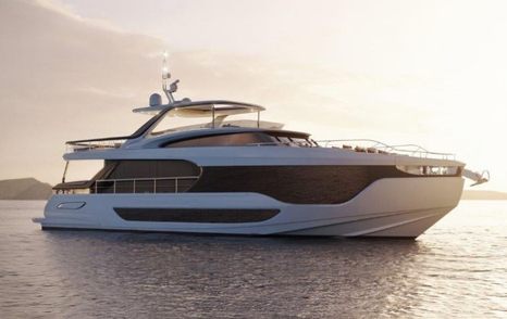 Azimut Grande 26 Metri underway, surrounded by sea.