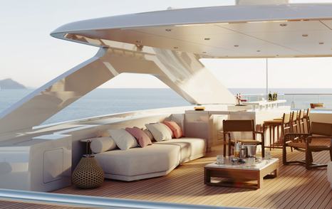 Exterior seating area onboard Heesen superyacht SOLEMATES