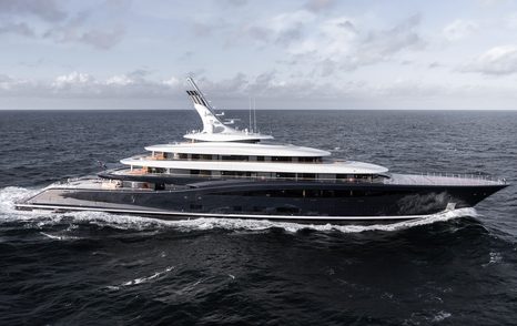 Feadship superyacht Breakthrough underway side view 