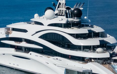 Lürssen superyacht Al Lusail exterior glazing close up 