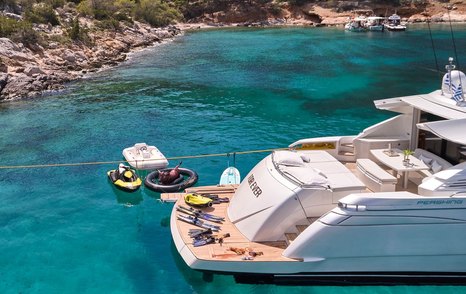 Pershing motor yacht For Ever swim platform with water toys 
