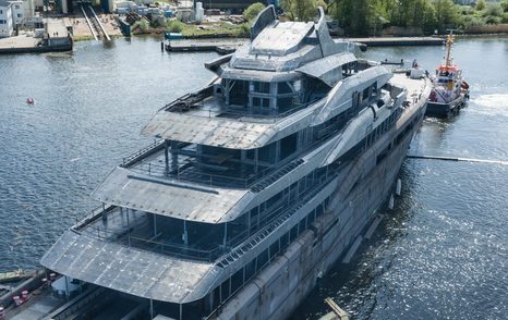 Upper decks of Superyacht Project Ziggy pre-outfitting at technical launch