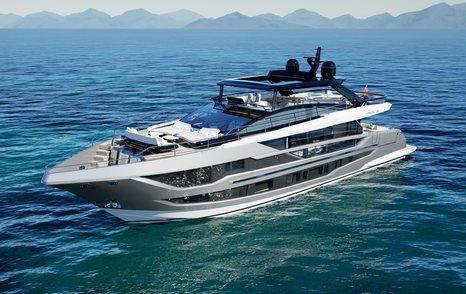 Pearl 100 Hybrid motor yacht rendering