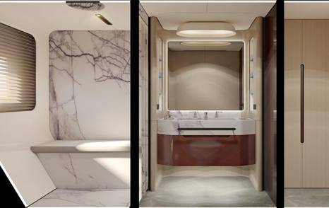Azimut motor yacht Blue Eyes marble en suite 