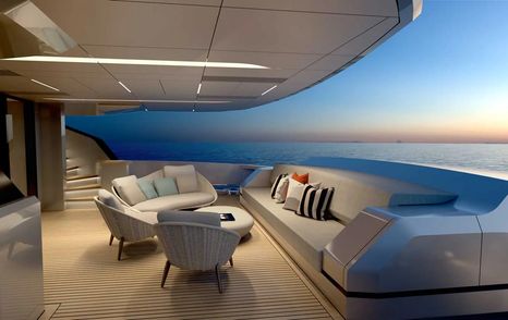 ORION ONE 44m yacht by ORION Yachts aft deck at night