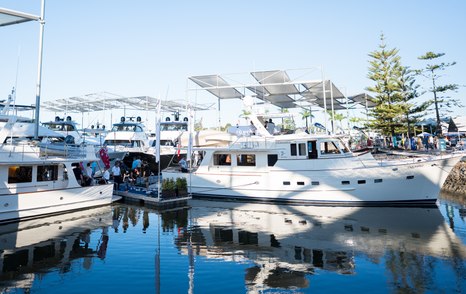 Motor yacht display at Sanctuary Cove International Boat Show