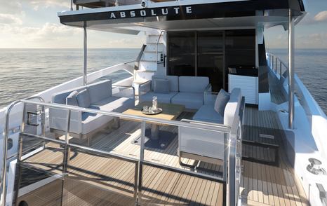 Aft main deck of Absolute 56 Fly