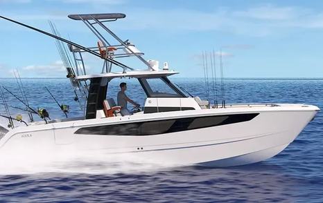 Rendering of Aquila 36 Molokai catamaran under way 