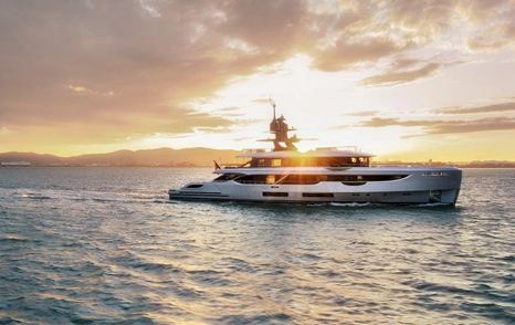 Benetti Oasis 40M on water at sunset