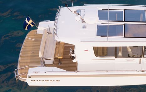 Rendering of Nimbus Commuter 12 boat aft 