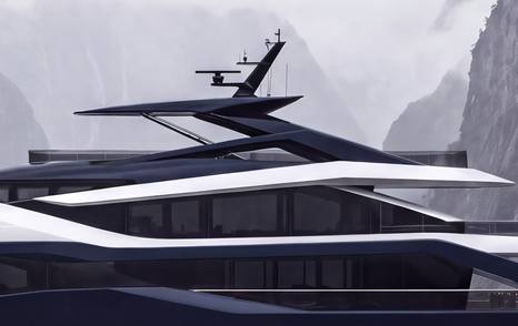 Sunseeker 45M Superyacht rendering profile