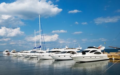 yachts in a marina for sale