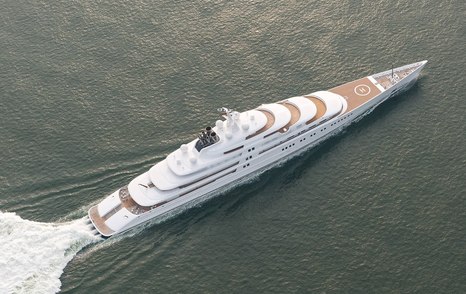 Superyacht AZZAM on water