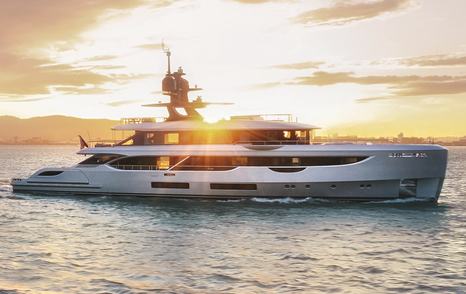 Benetti Oasis 40M superyacht underway side view 