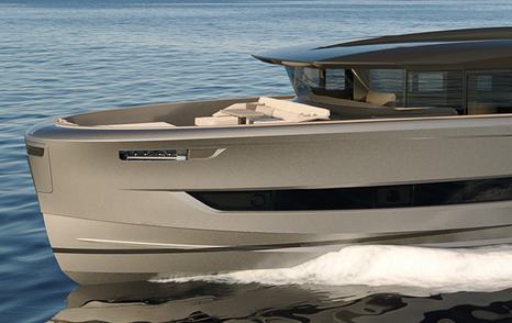 Solaris Power 70 Grand Coupé motor yacht foredeck close up 