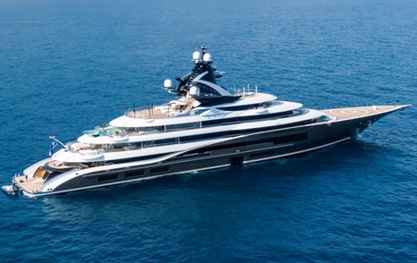 Superyacht KISMET surrounded by sea