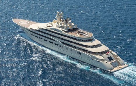 Superyacht DILBAR on water