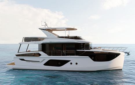 Absolute Navetta 58 at anchor side view 