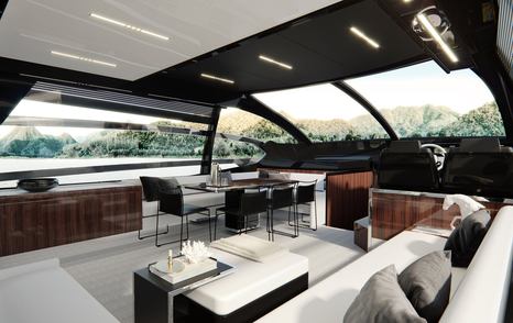 Lounge and dining area in Riva 76' Perseo Super 