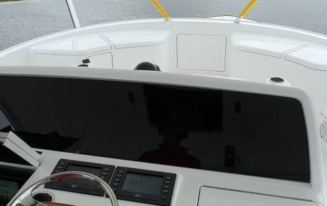 Flush screens feature on the Viking 74C's newly designed flybridge helm